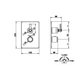 Gessi Venti20 Bateria  termostatyczna 2-drożna element zewnętrzny chrom 65135.031