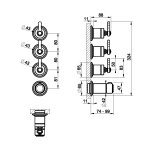 Gessi Venti20 Bateria termostatyczna + 3 zawory element zewnętrzny chrom 65336.031