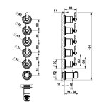 Gessi Venti20 Bateria termostatyczna + 5 zaworów element zewnętrzny chrom 65340.031