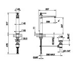 Gessi Venti20 Bateria umywalkowa z korkiem wysoka chrom 65003.031