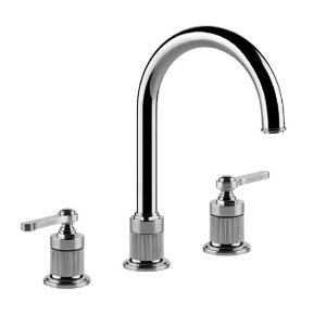 Gessi Venti20 Bateria umywalkowa 3-otworowa z korkiem średnia chrom 65015.031