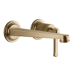 Gessi Venti20 Bateria umywalkowa ścienna z wylewką 21,5 cm element zewnętrzny warm bronze brushed pvd 65089.726