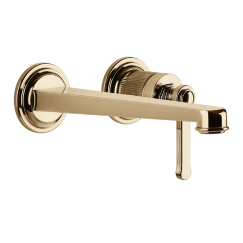 Gessi Venti20 Bateria umywalkowa ścienna z wylewką 21,5 cm element zewnętrzny warm bronze pvd 65089.735