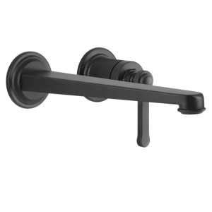 Gessi Venti20 Bateria umywalkowa ścienna z wylewką 25,6 cm element zewnętrzny matte black 65088.299