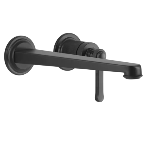 Gessi Venti20 Bateria umywalkowa ścienna z wylewką 25,6 cm element zewnętrzny matte black 65088.299