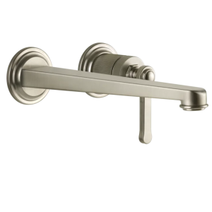 Gessi Venti20 Bateria umywalkowa ścienna z wylewką 25,6 cm element zewnętrzny finox brushed nickel 65088.149