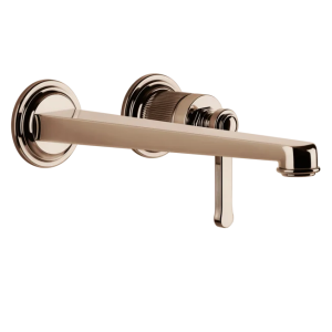 Gessi Venti20 Bateria umywalkowa ścienna z wylewką 25,6 cm element zewnętrzny copper pvd 65088.030