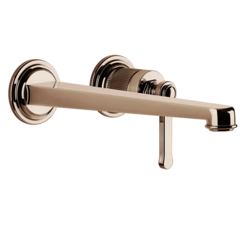Gessi Venti20 Bateria umywalkowa ścienna z wylewką 25,6 cm element zewnętrzny copper pvd 65088.030