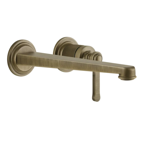 Gessi Venti20 Bateria umywalkowa ścienna z wylewką 25,6 cm element zewnętrzny antique brass 65088.713