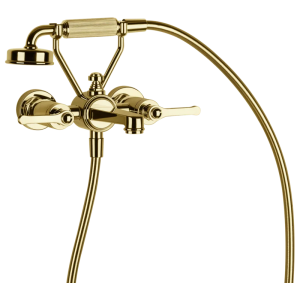 Gessi Venti20 Bateria wannowa ścienna z przełącznikiem wanna/prysznic gold pvd 65113.246