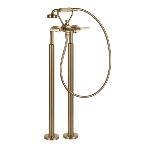 Gessi Venti20 Bateria wannowa wolnostojąca element zewnętrzny warm bronze brushed pvd 65128.726