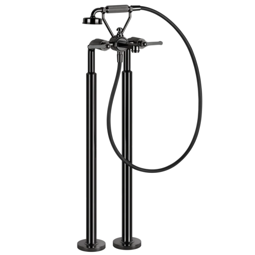Gessi Venti20 Bateria wannowa wolnostojąca element zewnętrzny black metal pvd 65128.706