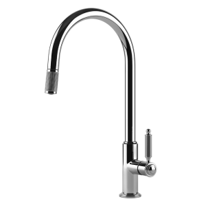 Gessi Venti20 Chrom – Bateria Kuchenna Obrotowa z Wyciąganą Wylewką 60622.031