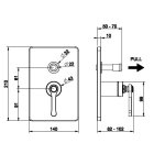 Gessi Venti20 Mieszacz ścienny 2 wyjścia element zewnętrzny chrom 65079.031