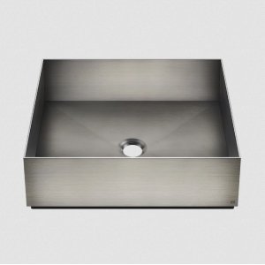 Gessi Venti20 Umywalka nablatowa 40x40 cm bez przelewu steel brushed 54605.239