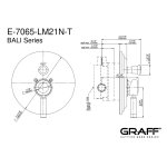 Graff Bali Bateria natryskowa podtynkowa z przełącznikiem - element zewnętrzny Chrom E-7065-LM21N-T