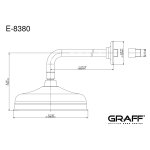 Graff Bali Deszczownica na ramieniu ściennym Ø 205 mm Chrom E-8380