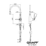 Graff Bollero Bateria kuchenna jednootworowa z wyciąganą dwufunkcyjną wylewką Chrom E-4834-LM51