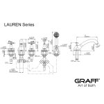 Graff Lauren Bateria wannowa 5-otworowa z zestawem prysznicowym Chrom E-2453-LM22