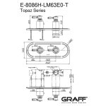 Graff Topaz Bateria prysznicowa termostatyczna 2-uchwytowa podtynkowa - element zewnętrzny Chrom E-8086H-LM63E0-T