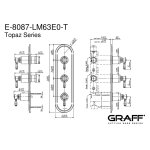 Graff Topaz Bateria prysznicowa termostatyczna 3-uchwytowa podtynkowa - element zewnętrzny Chrom E-8087-LM63E0-T