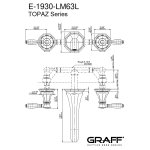 Graff Topaz Bateria umywalkowa 3-otworowa podtynkowa - element podtynkowy Chrom E-1930-LM63L