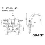 Graff Topaz Bateria wannowa 3-otworowa Chrom E-1950-LM14B