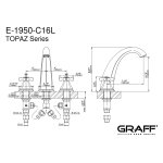 Graff Topaz Bateria wannowa 3-otworowa Chrom E-1950-C16L