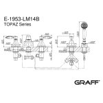 Graff Topaz Bateria wannowa 5-otworowa z zestawem prysznicowym Chrom E-1953-LM14B