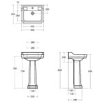 Ideal Standard Waverley Umywalka ścienna z 1 otworem na baterię 56x45,4 cm biała U470201