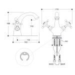 Kerasan Retro Bateria Umywalkowa jednootworowa Chrom 738990