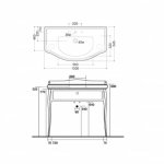 Kerasan Retro Szafka pod Umywalkę 100 cm Czarna/Chrom 7363K3