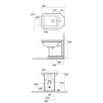 Kerasan Waldorf Bidet stojący 37x55 cm czarny 4121K5