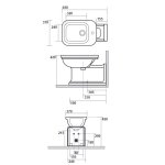 Kerasan Waldorf Bidet Stojący PROLUNGATO 37x65 cm Biały 4120K1