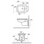 Kerasan Waldorf Bidet Wiszący 37x55 cm Biały 4125K1