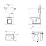 Kerasan Waldorf Spłuczka WC Dolnopłuk 40x14 cm Biały 418301