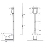 Kerasan Waldorf Spłuczka WC Górnopłuk 40x14 cm Biały 418001