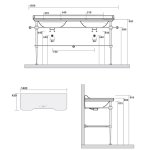 Kerasan Waldorf Stelaż Umywalkowy 150 cm chrom 9195K1