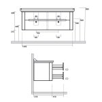   Kerasan Waldorf Szafka podumywalkowa 144x51 cm biały 925430