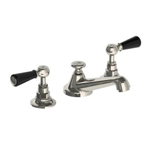 Lefroy Brooks Classic Bateria umywalkowa 3-otworowa z korkiem klik-klak Silver Nickel BL1220NK