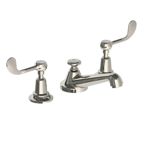 Lefroy Brooks Classic Bateria umywalkowa 3-otworowa z korkiem klik-klak Silver Nickel CL1220NK