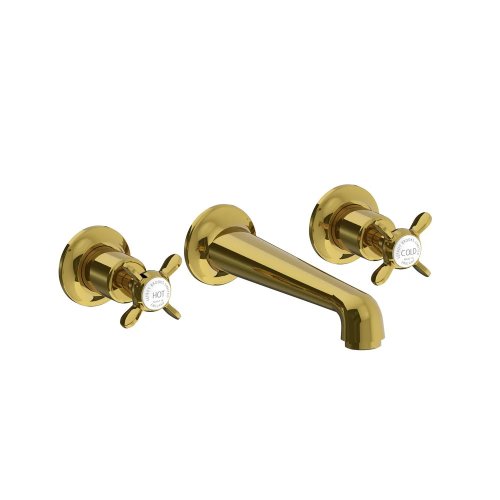 Lefroy Brooks Classic Bateria umywalkowa 3-otworowa podtynkowa Polished Brass LB1212PB