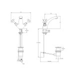 Lefroy Brooks Classic Bateria umywalkowa jednootworowa z korkiem automatycznym Chrom LB1185CP