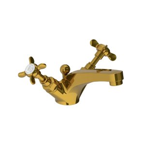 Lefroy Brooks Classic Bateria umywalkowa jednootworowa z korkiem automatycznym Antique Gold LB1185AG