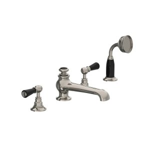 Lefroy Brooks Classic Bateria wannowa 4-otworowa z wyciąganym zestawem prysznicowym Silver Nickel BL1250NK