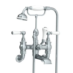 Lefroy Brooks Classic Bateria wannowa ścienna z zestawem prysznicowym Chrom WL1166CP