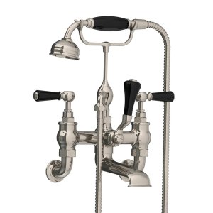Lefroy Brooks Classic Bateria wannowa ścienna z zestawem prysznicowym Silver Nickel BL1166NK