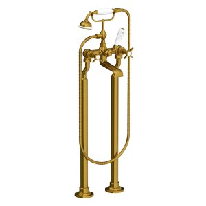 Lefroy Brooks Classic Bateria wannowa wolnostojąca z zestawem prysznicowym Antique Gold LB1144AG