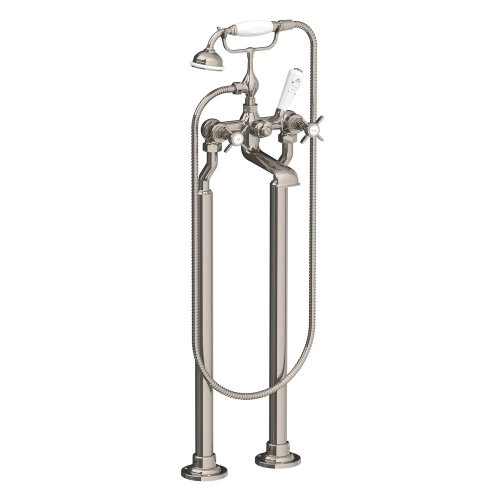 Lefroy Brooks Classic Bateria wannowa wolnostojąca z zestawem prysznicowym Silver Nickel LB1144NK