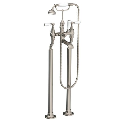 Lefroy Brooks Classic Bateria wannowa wolnostojąca z zestawem prysznicowym Silver Nickel WL1144NK